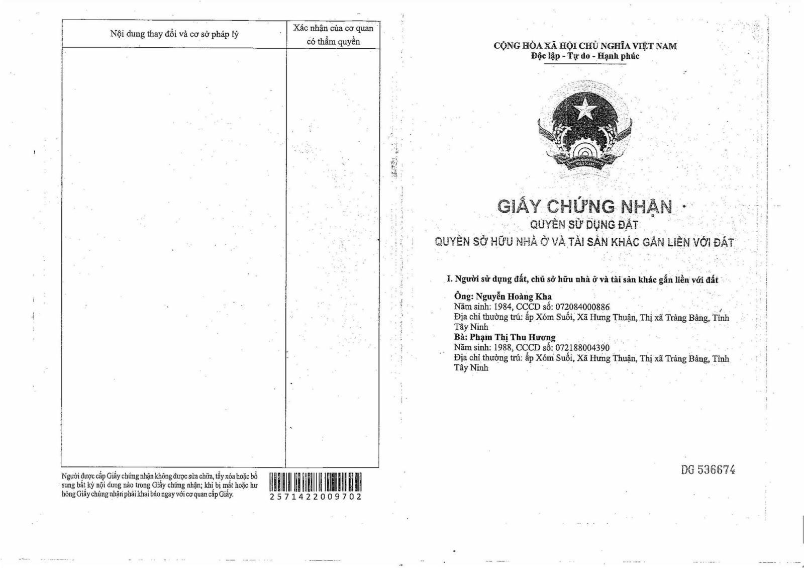 BÁN ĐẤT TẠI ẤP BÙNG BINH - HƯNG THUẬN TẶNG NHÀ GIÁ 2.6 TỶ