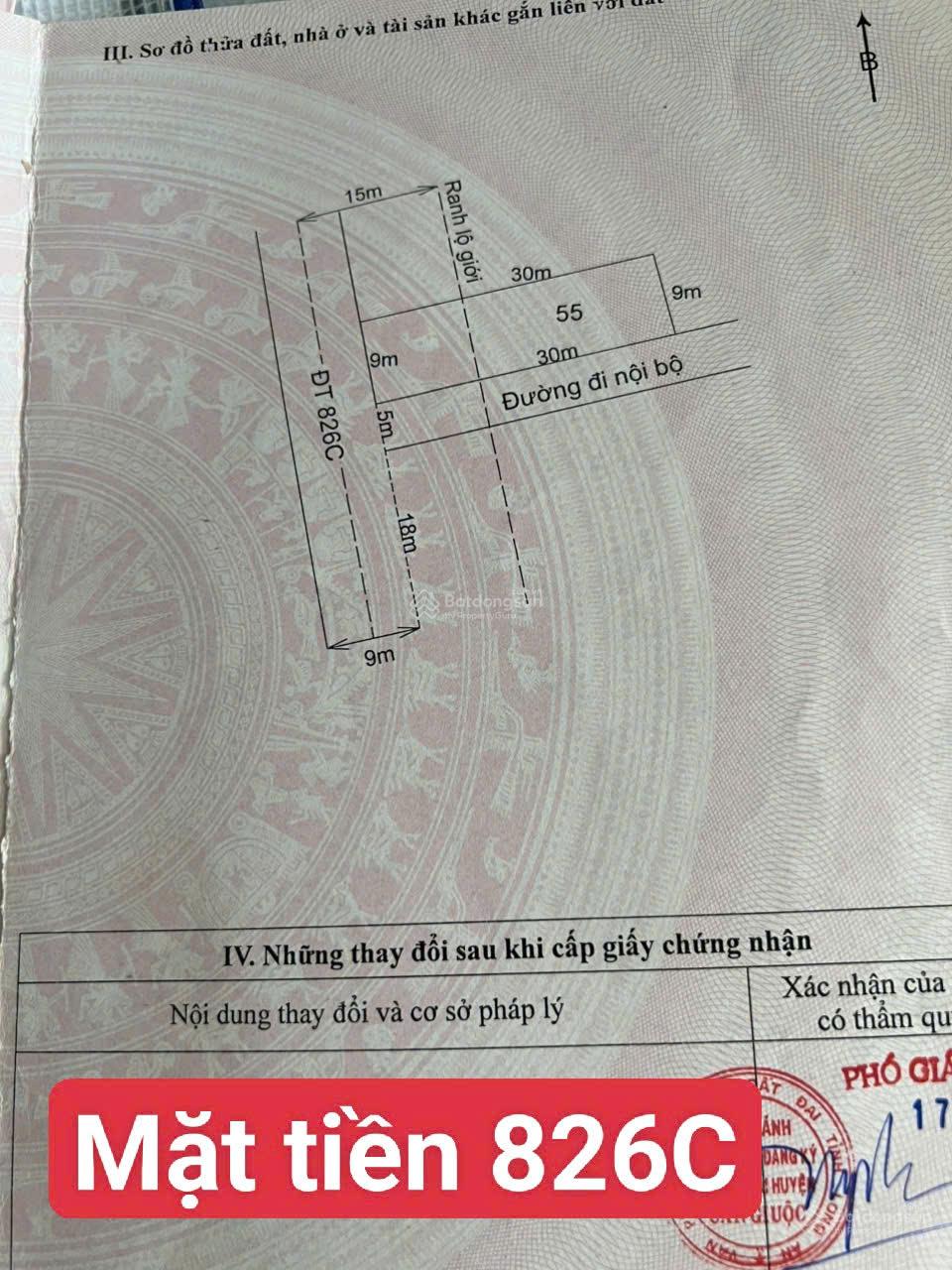 Bán lô góc 2 mặt thông thoáng mặt tiền 826C (Lê Văn Lương TPHCM nối dài)DT 270m2 (ngang 9m dài 30m) Bán lô góc 2 mặt thông thoáng mặt tiền 826C (Lê Văn Lương TPHCM nối dài)DT 270m2 (ngang 9m dài 30m)