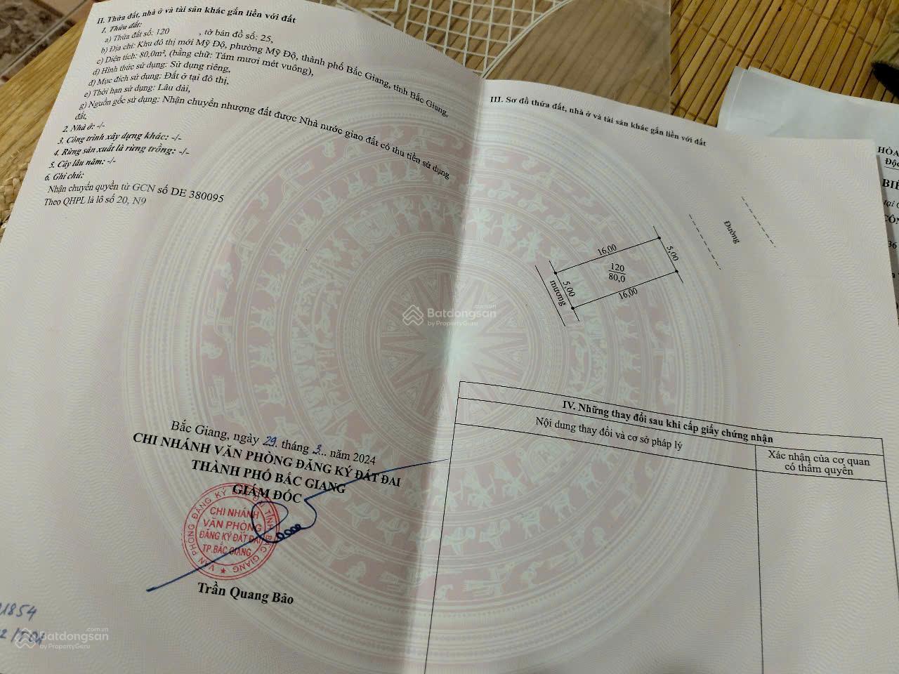 Bán đất KĐT Mỹ Độ Vistra TP Bắc Giang, Tỉnh Bắc Giang. DT 80m2 - MT 5m. Đường 17m. Giá 3,3 tỷ