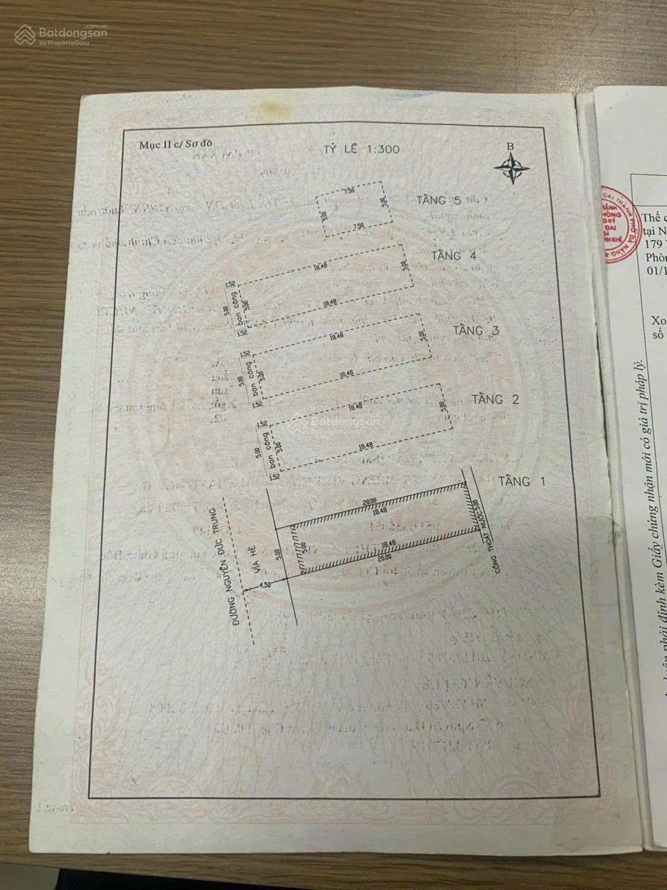 Nhà 5 tầng mt Nguyễn Đức Trung . Thanh Khê . Diện tích 100m2 , vị trí đẹp sát ngã tư Đỗ Ngọc Du