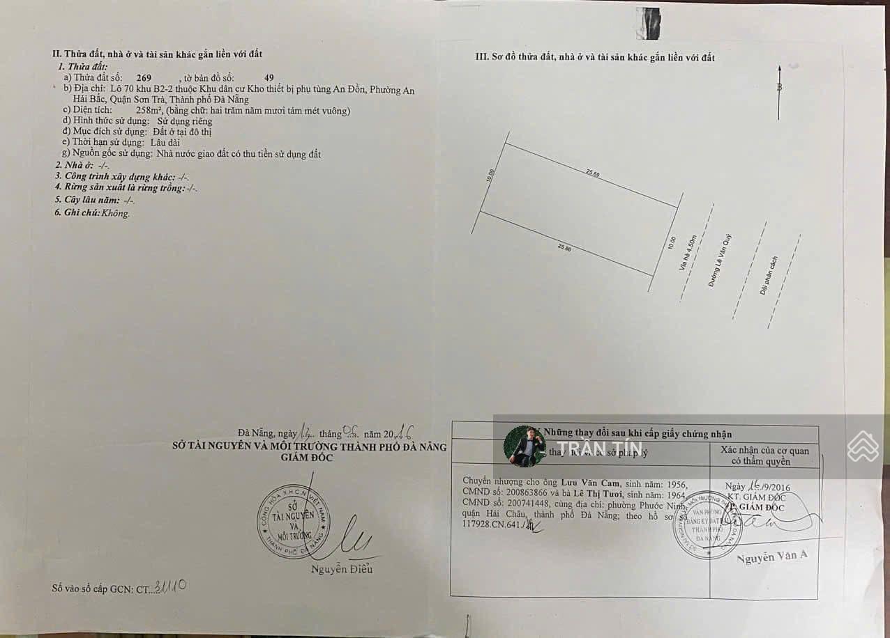 Góc 2 mặt tiền đường Lê Văn Quý - An Đồn 6, ngay khu phố Hàn Quốc, cách bãi tắm Phạm Văn Đồng 400m