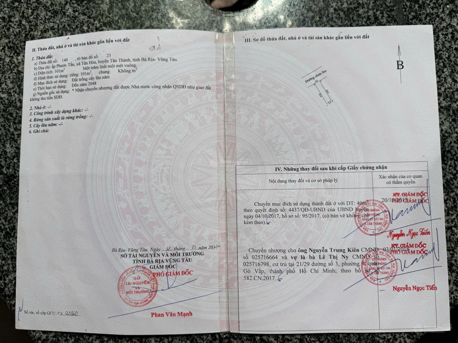 Hàng hiếm chỉ còn duy nhất mảnh đất giá rẻ ngay khu công nghiệp Phú Mỹ 3 gần cảng Cái Mép