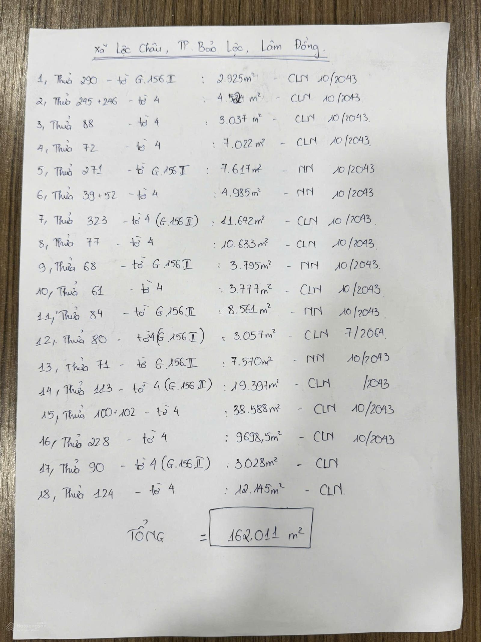 Bán 16 hecta đất CLN có nguồn thu, nằm tại xã Lộc Châu, TP. Bảo Lộc. Có chứng chỉ quy hoạch rõ ràng