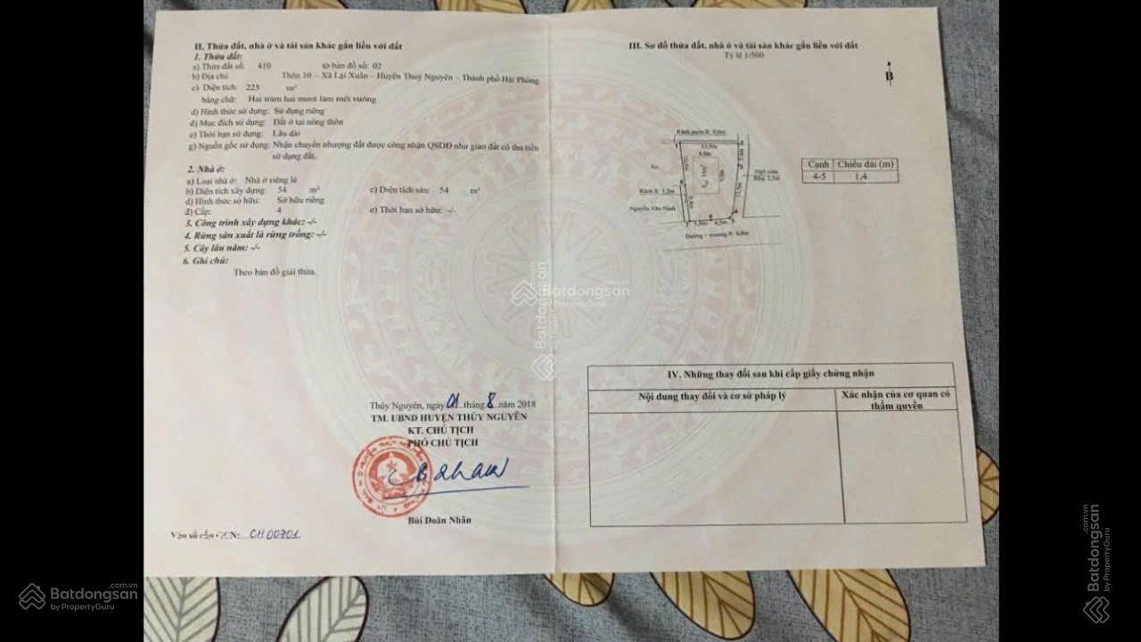 Bán gấp lô góc 225m2 khu vực chợ hồ xã Lại Xuân. Giá đầu tư 13tr500/m2