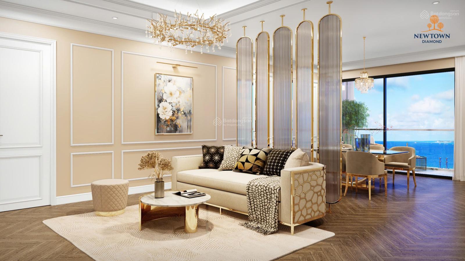 Chỉ 4,3 tỷ sở hữu căn hộ 2PN DT rộng 82m2 cạnh biển sát sân golf của dự án Newtown Diamond