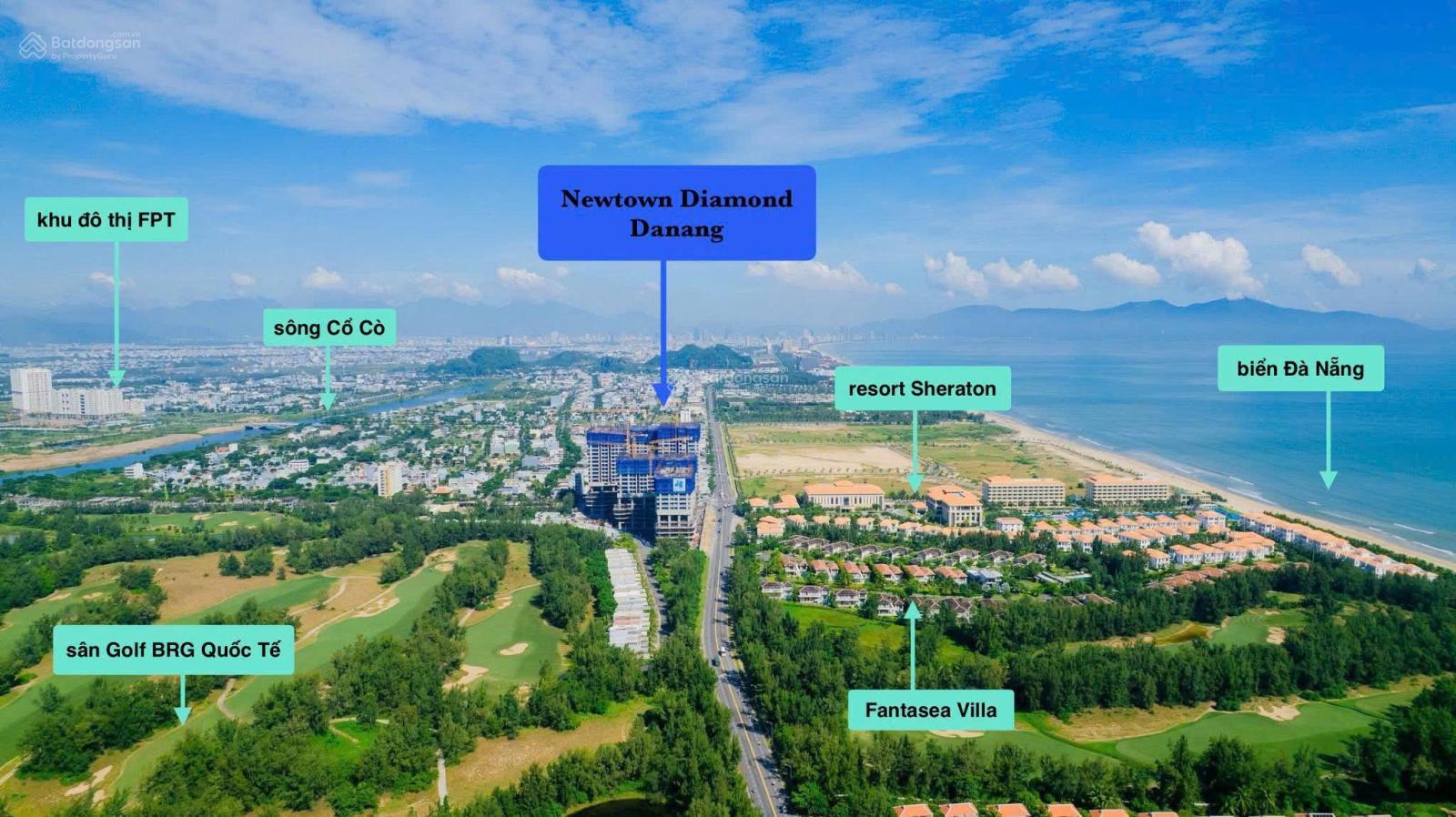 Chỉ 4,3 tỷ sở hữu căn hộ 2PN DT rộng 82m2 cạnh biển sát sân golf của dự án Newtown Diamond