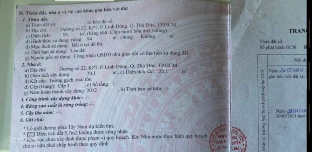 Em Cần bán đất nền 94m2 SHR đường Linh Đông, Thủ Đức giá chỉ 6 tỷ. Xem đất LH e ạ 0786 783 ***