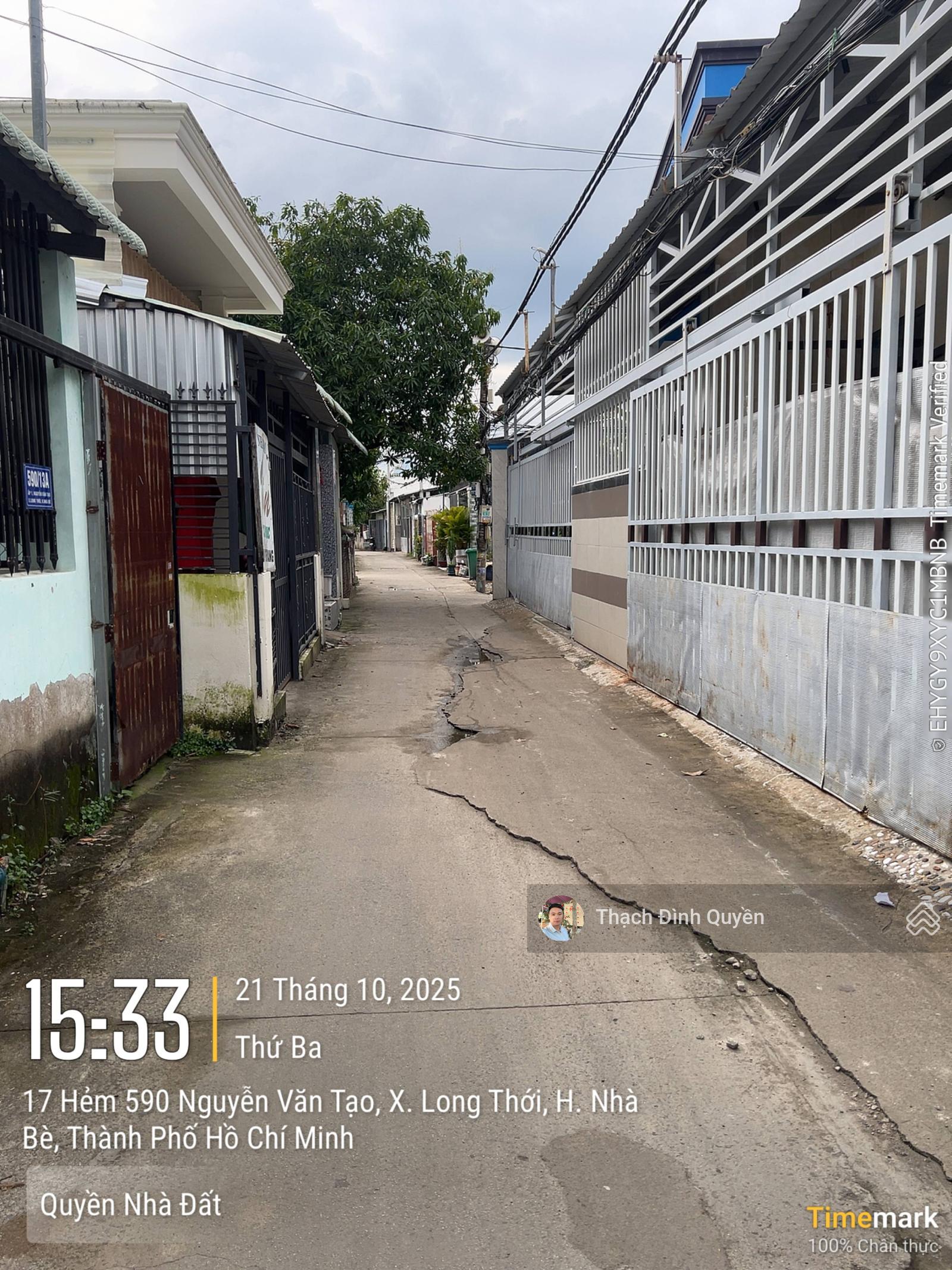 Đất thổ cư hẻm 590 Nguyễn Văn Tạo, 178m2(8x22,5m) giá 4,2 tỷ