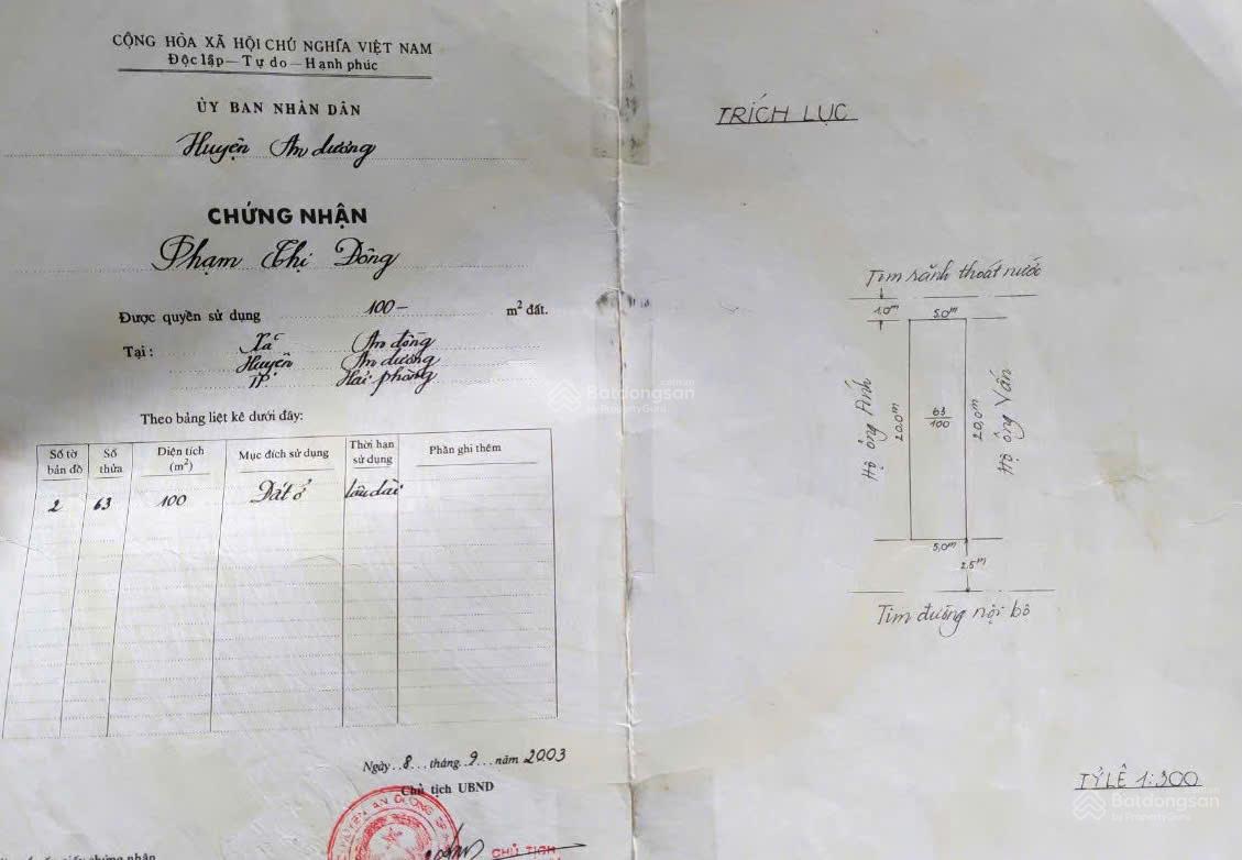 Bán đất TĐC khu Bãi Huyện, Vân Tra, An Dương, Hải Phòng