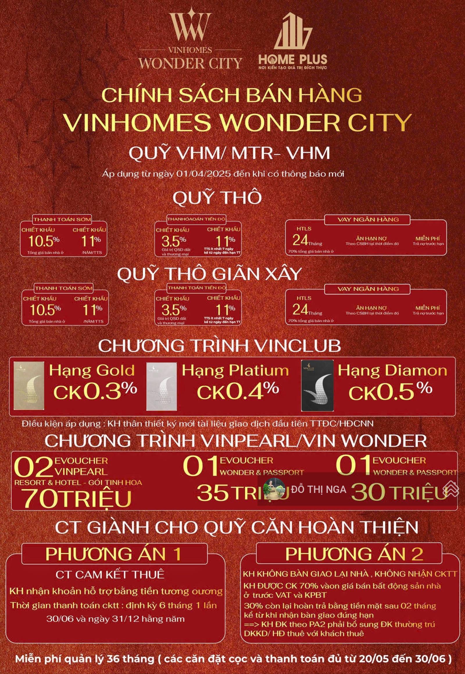 Quỹ căn ngoại giao Vinhomes Wonder City 104m2 TTS chỉ còn 18.5 tỷ. LH ngay 0962 035 ***(miễn TG)
