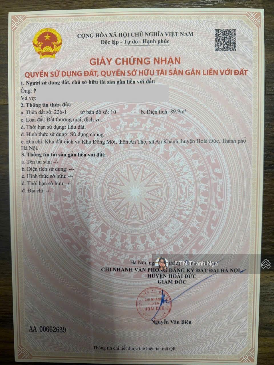 Bán lô góc dịch vụ Đồng Mới, An Khánh DT 89.9m2 mặt đường 24m cực vip