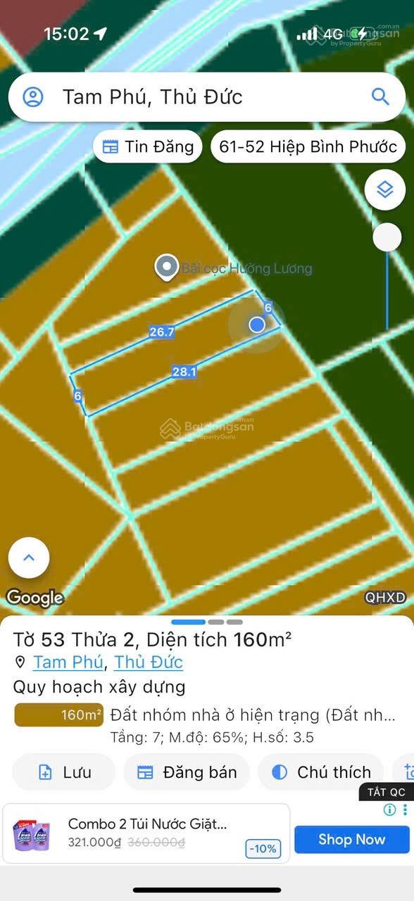 Nhà cấp 4 đường Tô Ngọc Vân 170m2 gần chợ Tam Hà Bv Thủ Đức sổ hồng riêng chỉ 40tr/m2