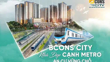 Bán căn góc Bcons City, bàn giao full nội thất, nhận nhà ngay. Giá 2,95 tỷ