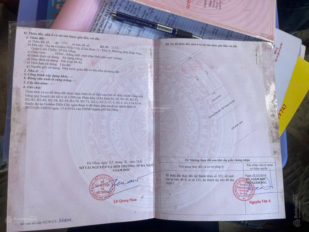 Bán cặp Nguyễn Tất thành nối dài Đà Nẵng giá sập hầm 15 tỉ, 210m2 LH 0905 959 *** Qúy