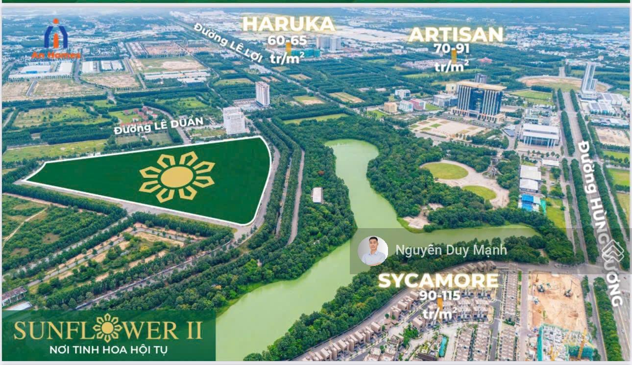 Biệt thự Sunflower ngay trung tâm TPM Bình Dương view hồ điều hoà 75ha giá 18.6tỷ/433m2