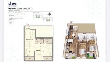 Gia chủ nhượng lại trục 11 Căn hộ 69m2 giá CDT KO CHÊNH tại TMC Smart Home