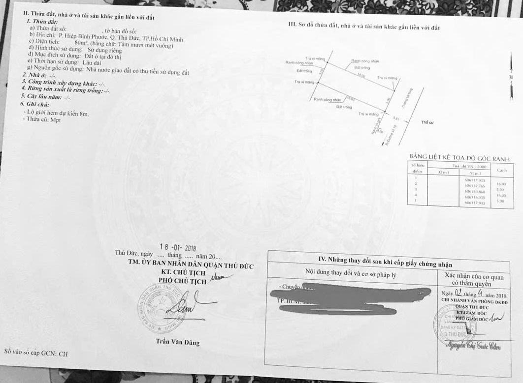 Đất nền xe hơi tận nhà 300m ra QL13 500m đến QL1A 700m đến chợ đầu mối Thủ Đức 1km đến KĐT Vạn Phúc