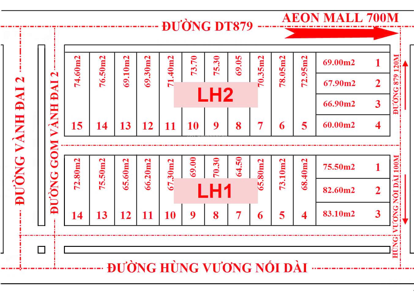Giảm 50tr/nền. 980tr còn 930tr, bán nhanh nền gần Aeon Mall Mỹ Tho