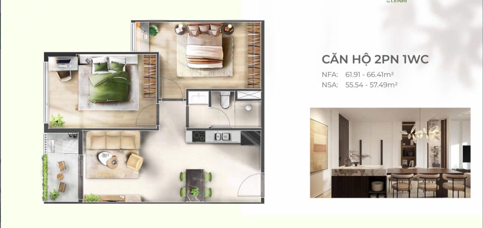 Căn 2PN 62,79m2 giá tốt nhất bảng hàng, ký HĐMB thanh toán 10%, vay NH HLLS 24 tháng. LH 0938 656 ***