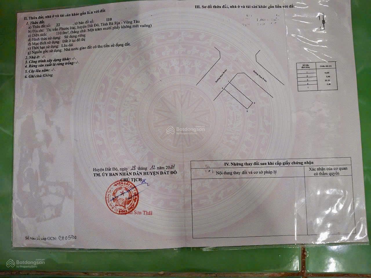 Rẻ nhất TĐC Phước Hải, bán đất mặt tiền đường Phạm Ngọc Thạch, cách biển 500m. 110m2 (5,5x20)m