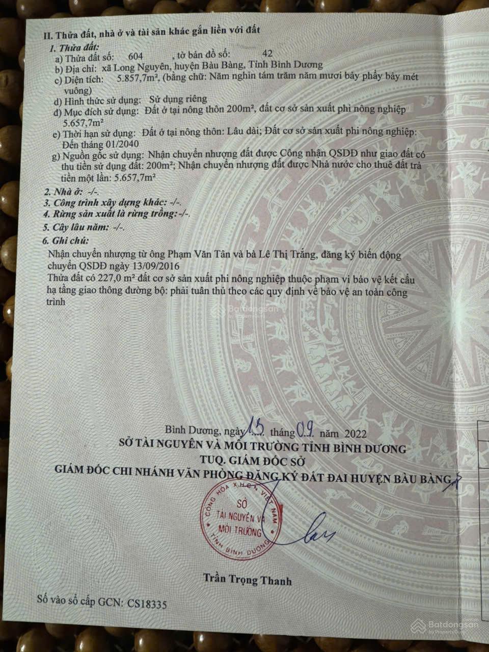 bán đất skc nhà xưởng 6000m đường nhựa 8m long nguyên bàu bàng