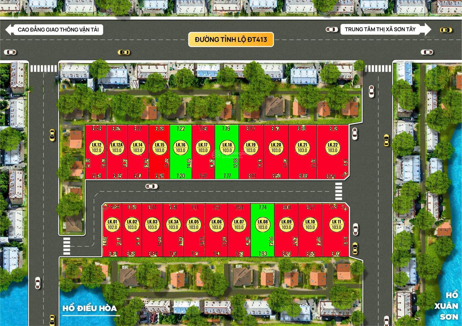 Bán lô LK3A Xuân Sơn diện tích 103m², vị trí đẹp, giá thu chỉ 1.85 tỷ  sổ sẵn