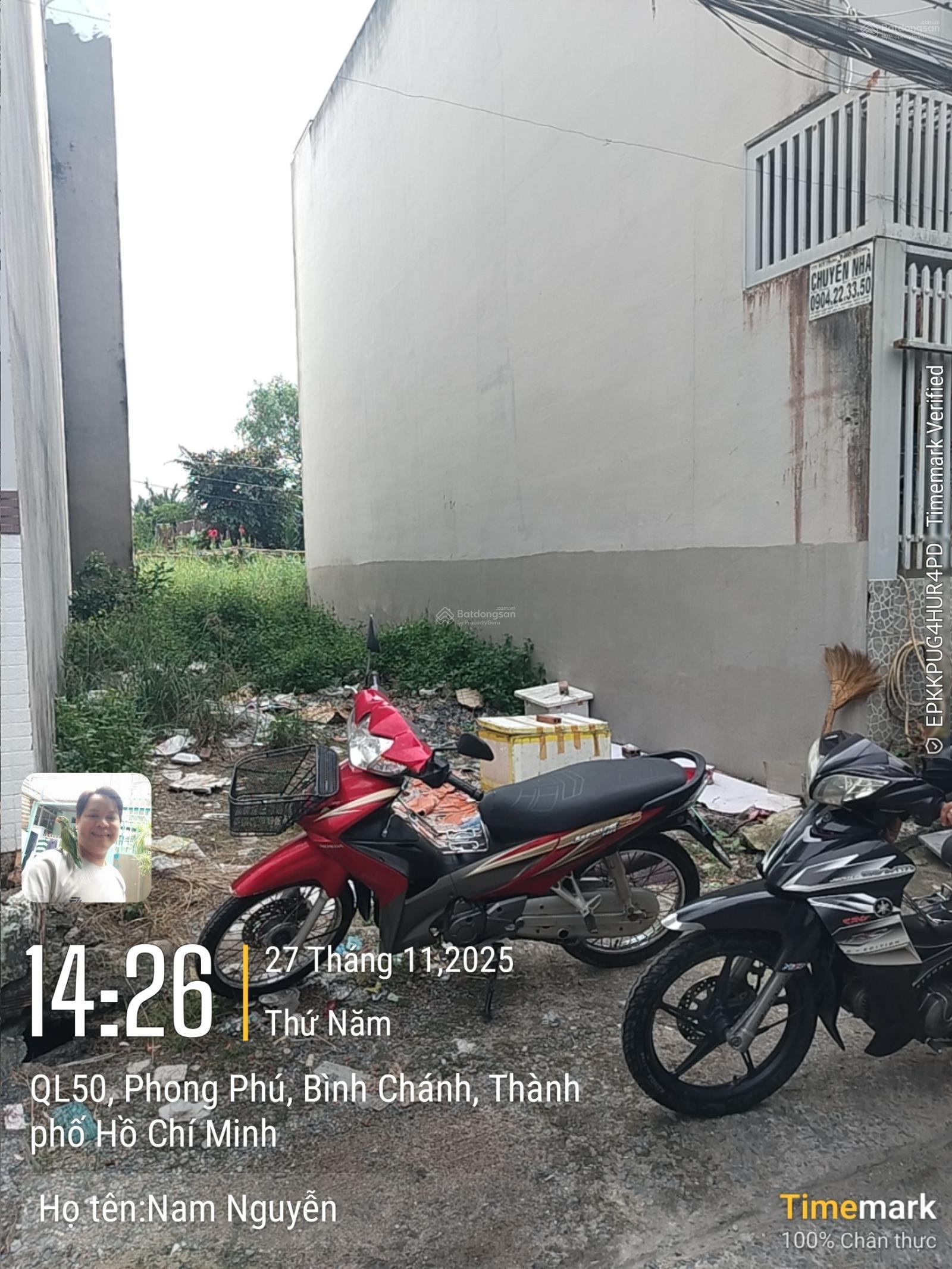 Bán đất thổ cư đường Xương Cá 1, Xã Phong Phú, Bình Chánh, HCM