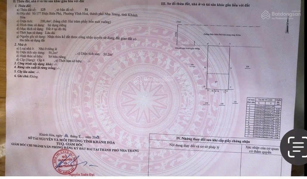 Cần bán lô đất đẹp bề ngang 10m vuông vứt, cách biển 5p đi bộ