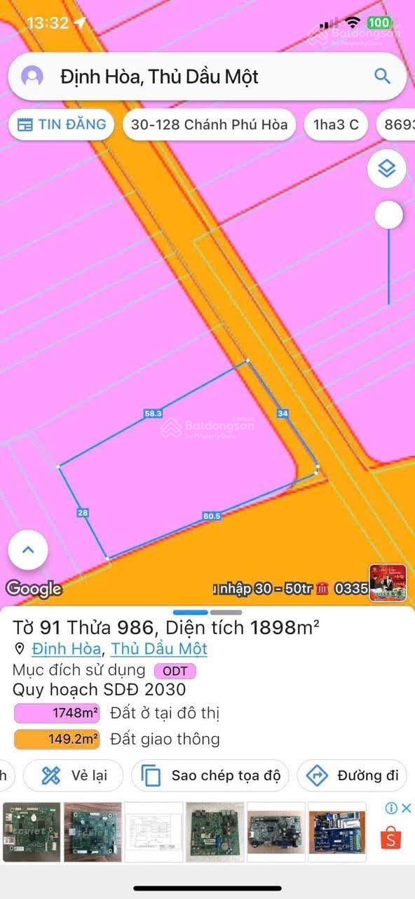 Bán gấp đất tại Võ Văn Kiệt, Định Hòa, Thủ Dầu Một, Bình Dương, 35 triệu/m2, 1897.8 m2