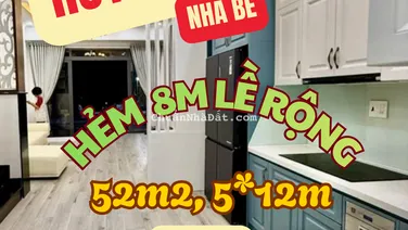 Nhà mới xây Huỳnh Tấn Phát, hẻm ô tô 8m 4 tầng, 52 m2, 5*12, có giếng trời nhà mới hiện đại