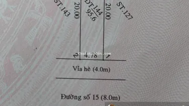 Chính chủ cần bán gấp lô đất mặt tiền đường số 15 TĐC Định Hoà TP Mới Bình Dương