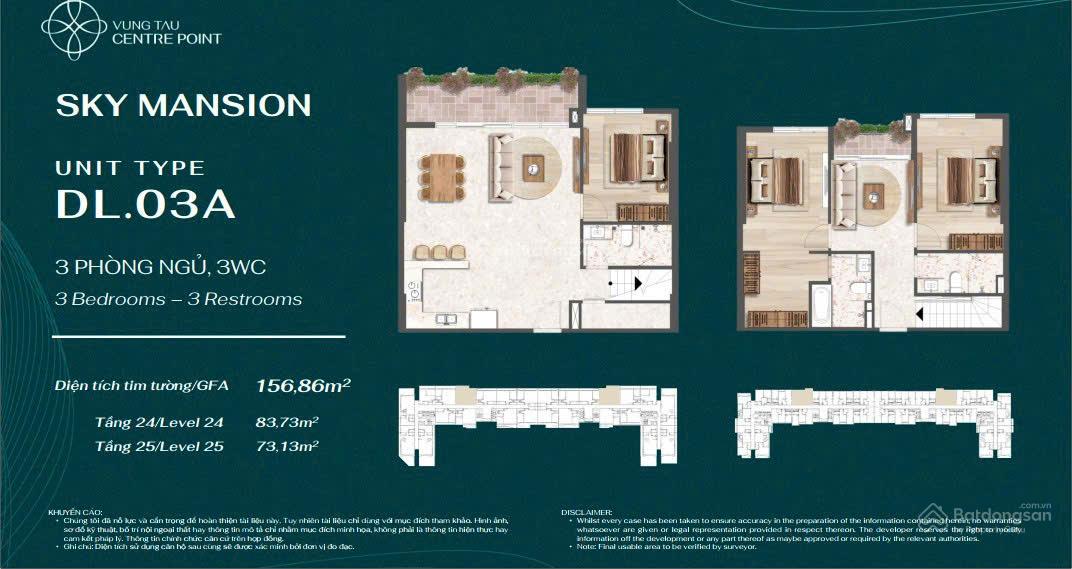 Chính chủ gửi bán căn hộ Duplex VIP 157m2 2tầng 2 bancon 3PN 2PK hướng Đông Nam view biển