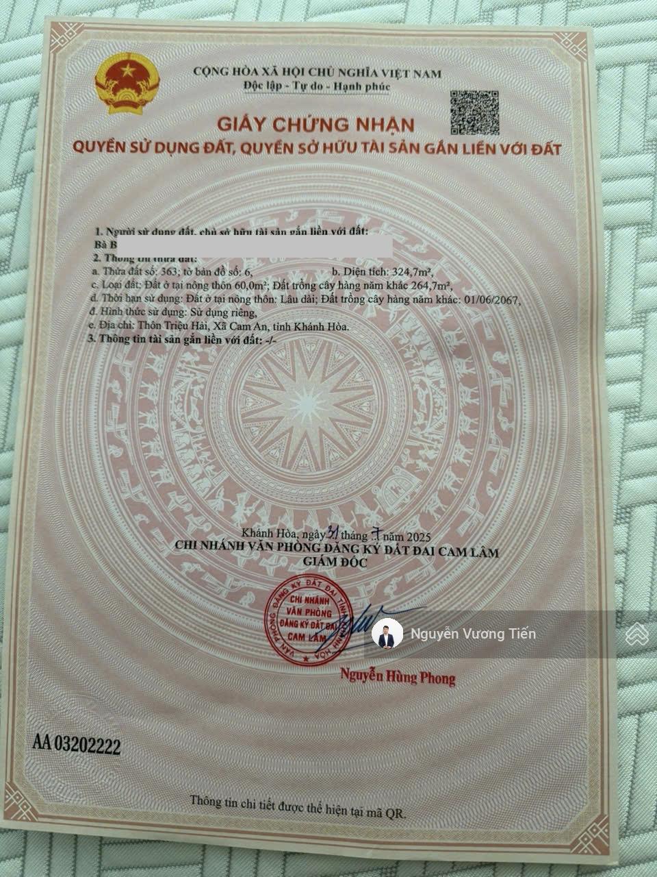 Cam An Bắc 324m2 (ngang 10m) giá chỉ 143tr/m ngang cơ hội gom đất đầu tư cực đẹp