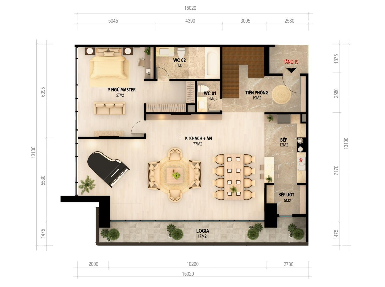 Căn góc Pen Duplex 4PN, 4WC, 212m2 tại Khai Sơn City, 18,4 tỷ, Ck10.5%, Bank 0% 18th