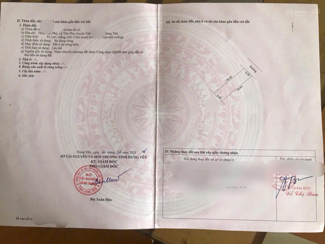 Cơ hội duy nhất sở hữu lô đất 91m² tại xã Việt Yên (Yên Mỹ cũ), Hưng Yên