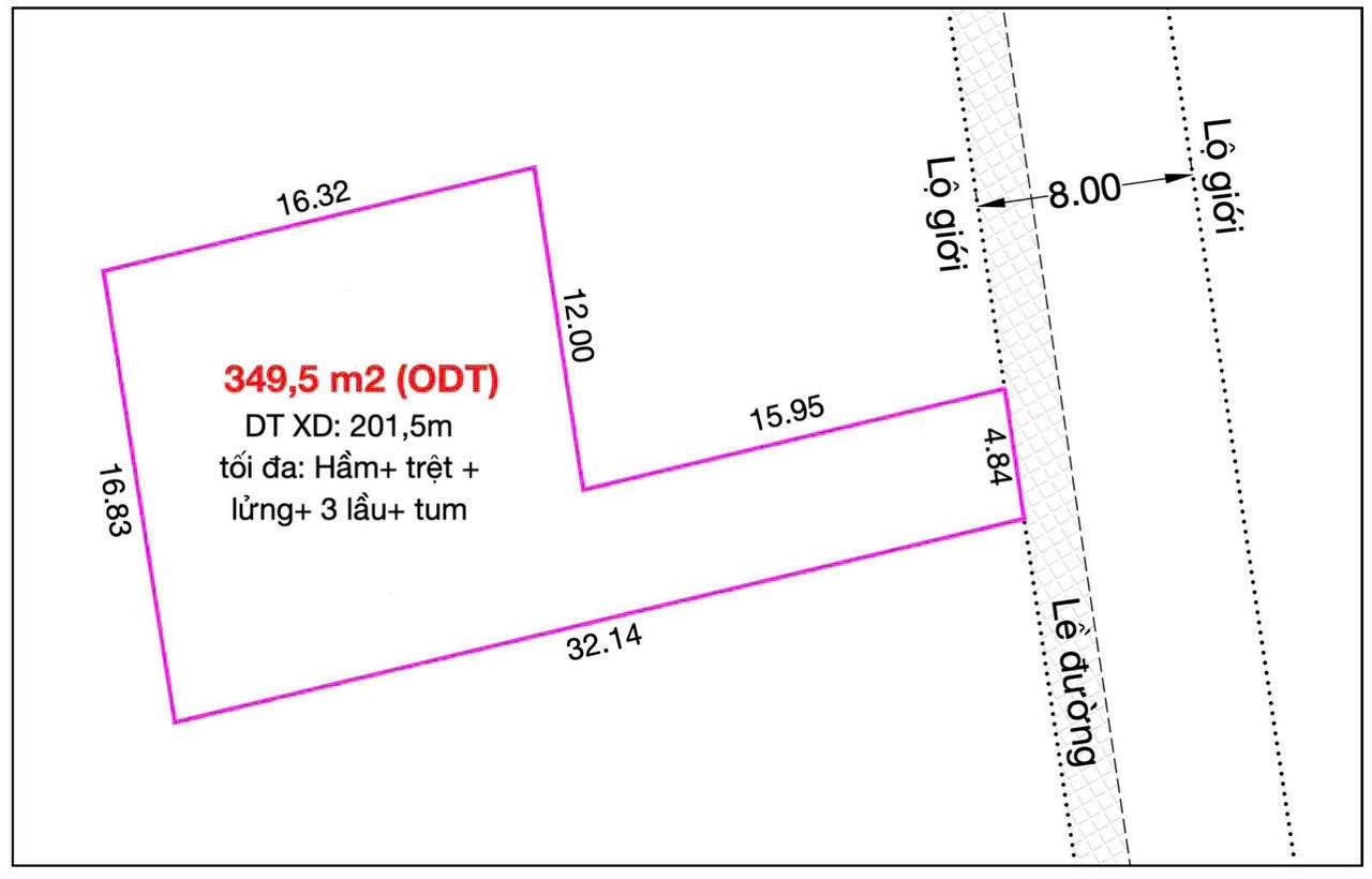 Hẻm 8m. Xây mới 5 tầng. 350m2 full thổ. Ngay CĐ điện lực. 31tr/m2