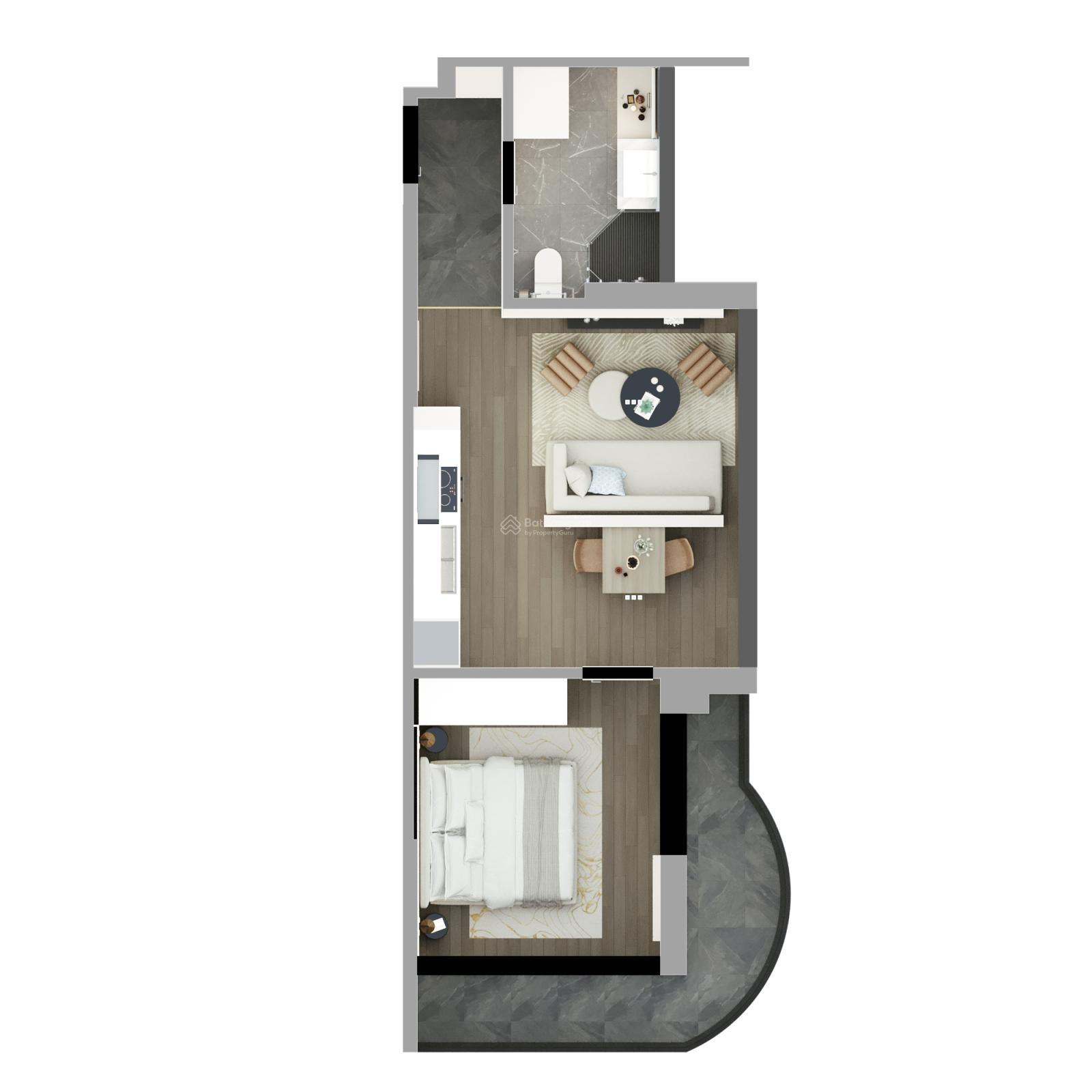 Độc quyền căn góc 1PN view trọn vẹn sông Hàn - biển Mỹ Khê, tầng cao, hỗ trợ vay 80%