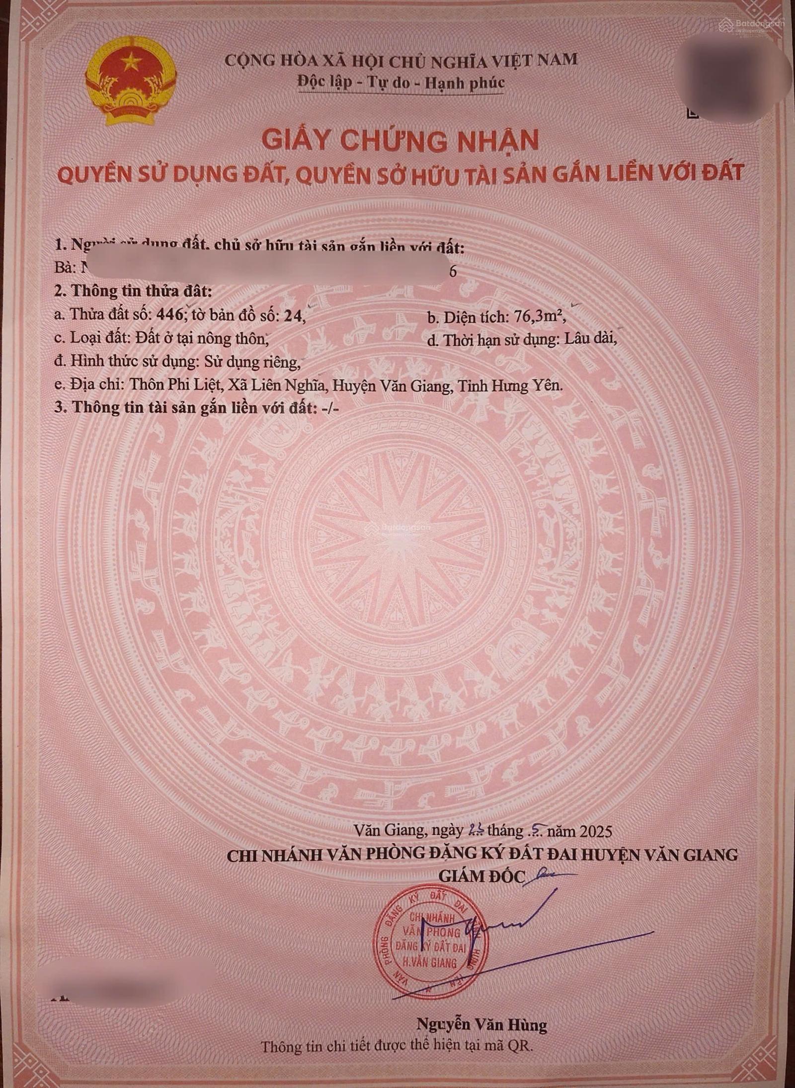 Chính chủ gửi bán lô 76,3m2 Phi Liệt ngay trục đường nhựa liên xã full thổ cư đường thông sát dự án