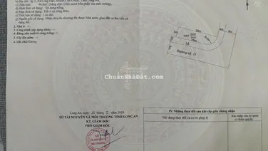 Cần bán lô đất góc 2 mặt tiền KDC Long Hậu. DT: 5m X 20m giá 2,8 tỷ. Sổ đỏ riêng