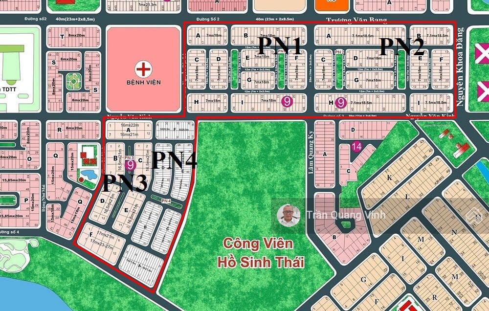 Bán đất (5mx18m, xây 6 tâng) mặt tiền hồ sinh thái - khu dân cư Phú Nhuận Thạnh Mỹ Lợi