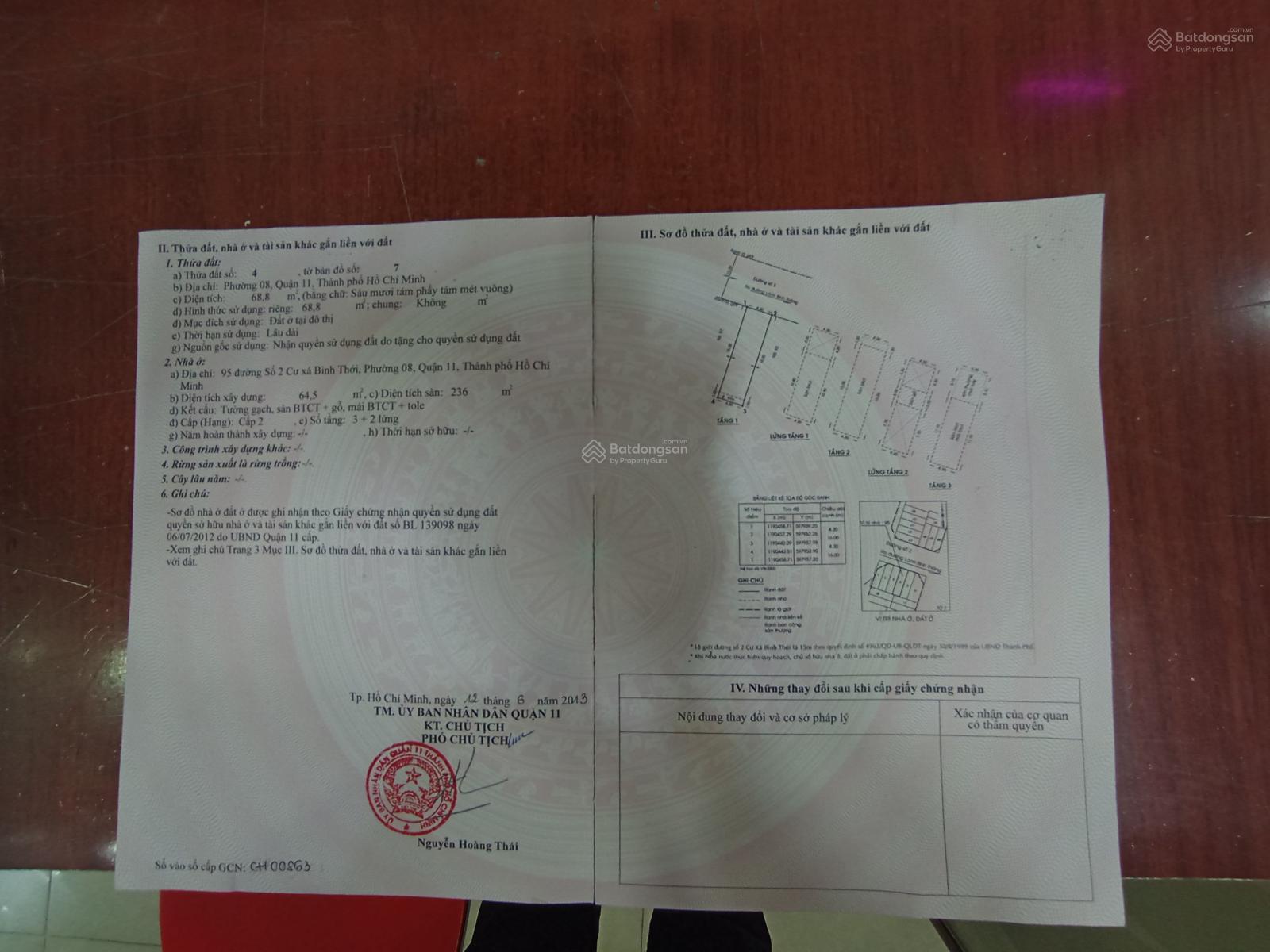 GIẢM SỐC TỪ 20 TỶ CÒN 18.3 TỶ BÁN NHANH NHÀ MẶT TIỀN ĐƯỜNG SỐ 2, CƯ XÁ BÌNH THỚI, QUẬN 11