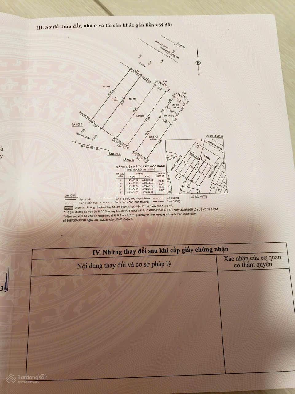 SIÊU HIẾM 2 MẶT TIỀN LÊ VĂN SỸ VỈA HÈ 10M THU NHẬP 65TR/THÁNG DT 4x20m. GIÁ 35 TỶ SIÊU HIẾM 2 MẶT TIỀN LÊ VĂN SỸ VỈA HÈ 10M THU NHẬP 65TR/THÁNG DT 4x20m. GIÁ 35 TỶ