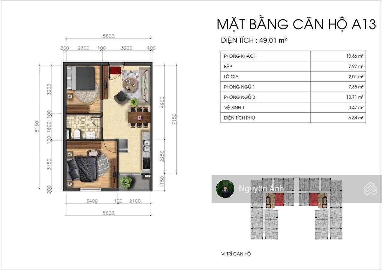 Chung cư Stown Phúc An Cần Bán Căn 50m2 Full Nội Thất Tầng Đẹp - 0909 056 *** zalo