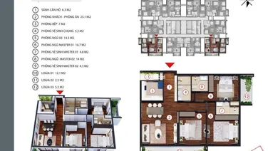 Bán căn góc 141m tòa mới Gold Tower full đồ ban công ĐN siêu rộng giá 14 tỷ tại 275 Nguyễn Trãi