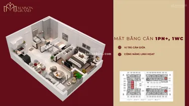 Cần ra nhanh căn 1PN - 49m2 , Maison grand Phú Mỹ, Lh: 0909 444 ***