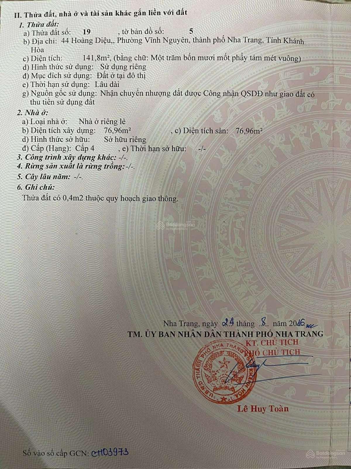 Bán lô đất mặt tiền Hoàng Diệu ngang gần 6m - Liền kề biển - Phù hợp xây khách sạn, KD du lịch