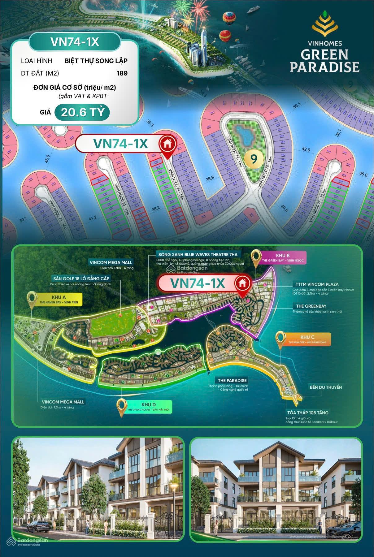 Siêu hiếm - bán biệt thự song lập Vinhomes Cần Giờ 189m giá đợt 1 chỉ 100tr/m2. Liên hệ: 0979 365 ***