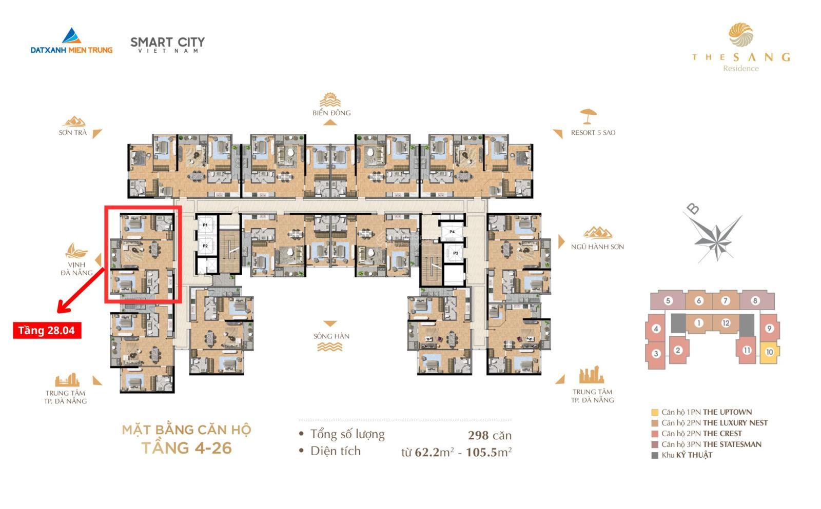 Giỏ hàng cuối: 2PN The Sang - view biển Mỹ Khê - Dòng tiền 20 - 25tr/tháng - Bàn giao 2026