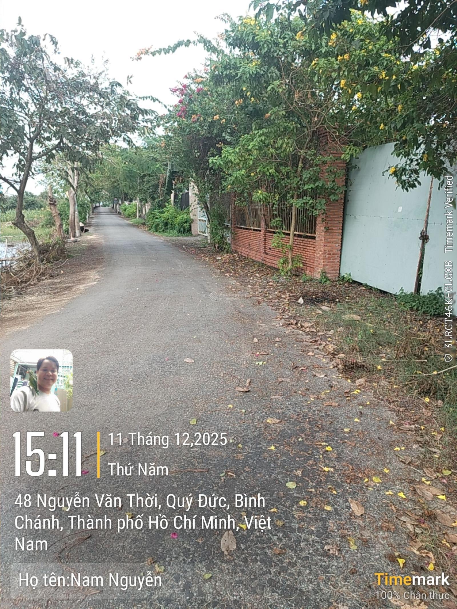 Bán 1000m2 đất trồng cây lâu năm, đường Nguyễn Văn Thời, Xã Qui Đức, Huyện Bình Chánh giá 6 tỷ