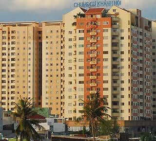 Cho thuê căn hộ chung cư khánh hội 1 đường bến Vân đồn,p1,quận4.DT 76 m2,có 2 pn,2 wc,lầu cao thoán